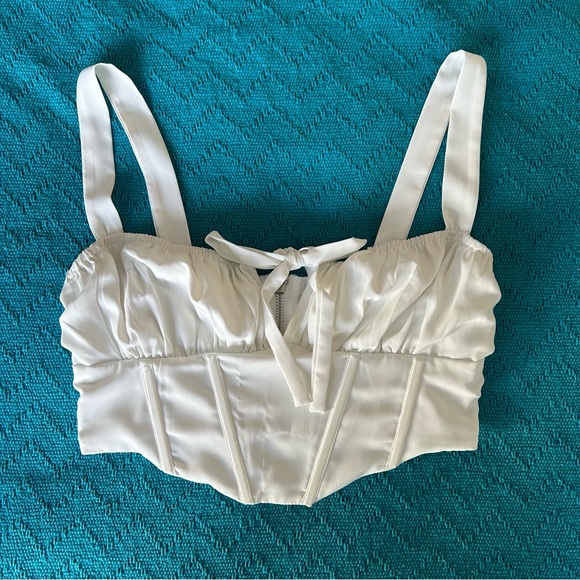 Verge Girl White Cropped Corset Top Size 4 - Picture 2 of 4